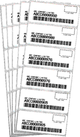 Sample US Customs barcode labels (PAPS labels)
